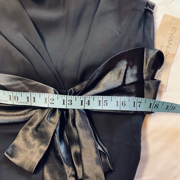 Evan-Picone Black Sleeveless Midi Dress with Satin Waist Tie Size 16 NWT - Picture 9 of 11
